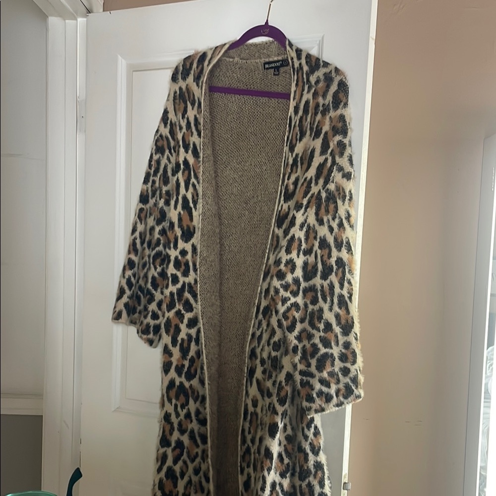 BLANK NYC leopard duster cardigan